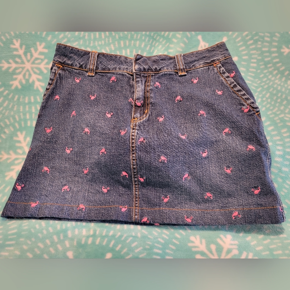 Lily Pulitzer vintage denim skirt with whales size 6